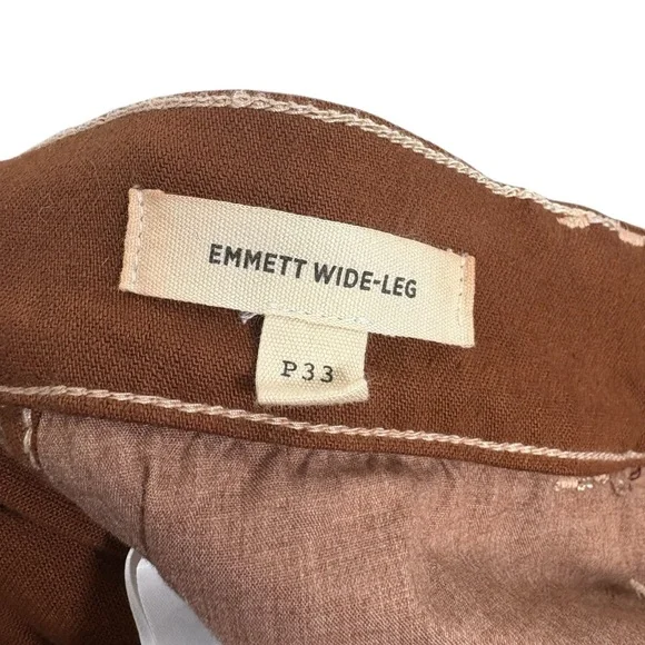 Madewell Emmett Wide Leg Chestnut Brown Trousers Womens P33 Jeans Pants Denim - Picture 9 of 10